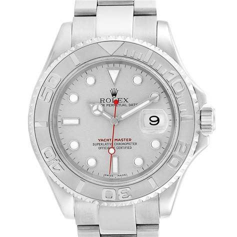 Rolex Yachtmaster 40mm Steel Platinum Mens Watch 16622 Box Papers