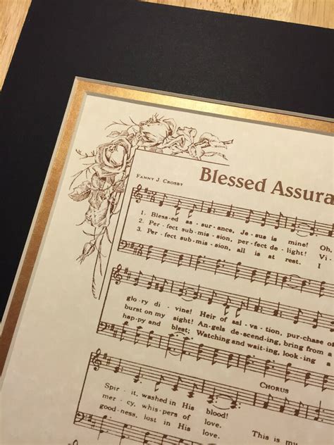 Blessed Assurance Matted Hymn Wall Art Christian Home And Etsy