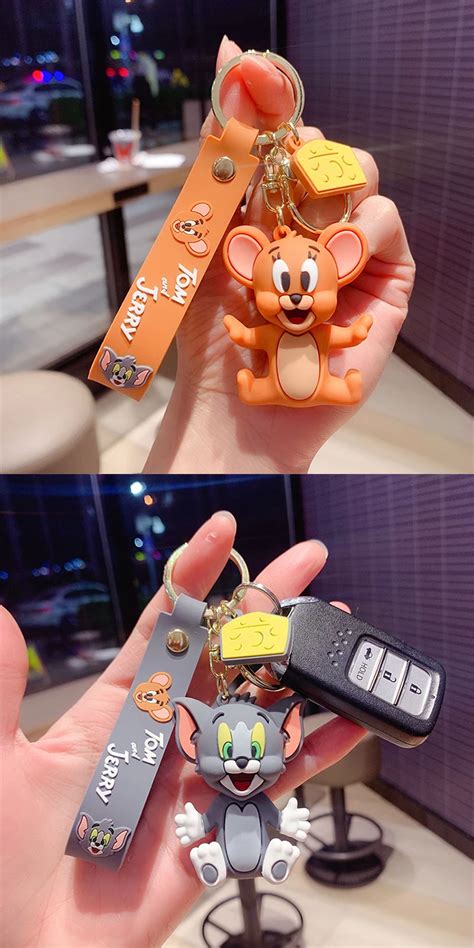 Pvc Key Ring Silicone Tom And Jerry Key Chain Custom 3d Cartoon Anime