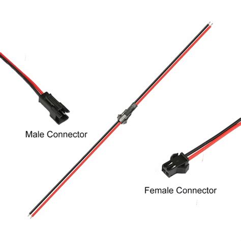 2 Pin Black JST SM Male And Female Connector Set Wired Railwayscenics