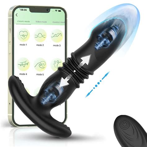 Thrusting Prostate Massager App Control Butt Plug Anal Vibrator Sex Toys P Sport For Women Men
