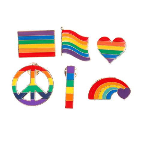 Flag Heart Brooches Lgbt Pride Lesbian Gay Symbol Enamel Pins Creative