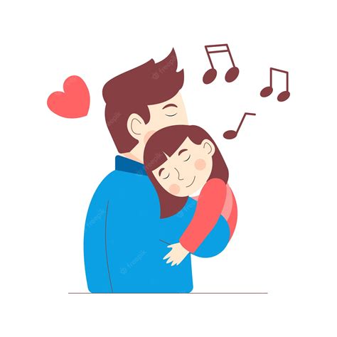 Premium Vector Father Hugs Daughter Illustration Fathers Day