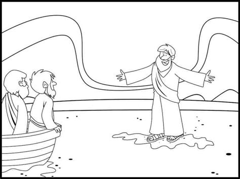 Jesus Walks On Water Coloring Page Ministry To Children