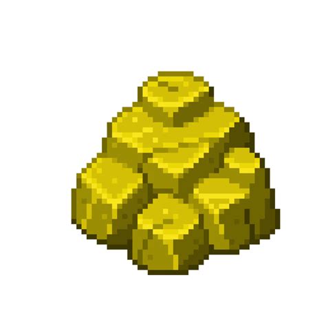 An 8 Bit Retro Styled Pixel Art Illustration Of A Yellow Stone Boulder