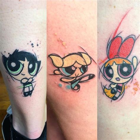 darren bishop on instagram “got to do these powerpuff girl tattoos yesterday for 3 sisters