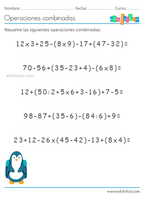 Operaciones combinadas Cuadernos para niños Ejercicios de calculo Ejercicios matematicas