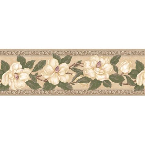 Brewster Wallcovering 6 18 Magnolia Prepasted Wallpaper Border In The