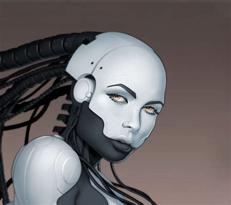 Sci Fi Art Robot Girl Cyborg Head Female Cyborg