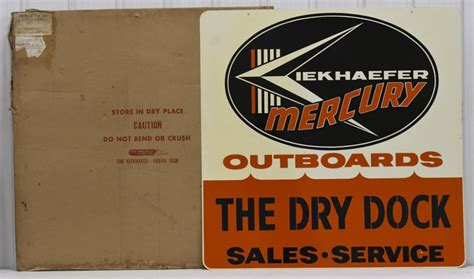 At Auction 4ft Nos Kiekhaefer Mercury Outboards Dealer Sign