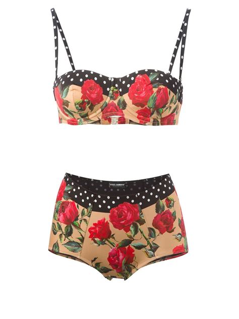 Dolce And Gabbana Bikini Mit Blumen Print Profile