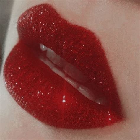Aesthetic Red Glitter Mouth Lipstick Aesthetic Colors Red