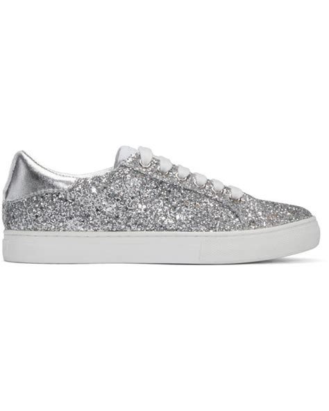 Marc Jacobs Silver Glitter Empire Sneakers In Metallic Lyst