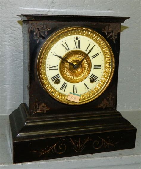 Black Ansonia Eureka Metal Mantel Clock Price Guide