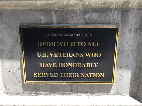 Read The Plaque Veterans Memorial Park