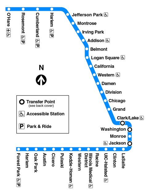 Blue Line Chicago Blue Line Map And Cta Blue Line Stops Ohare