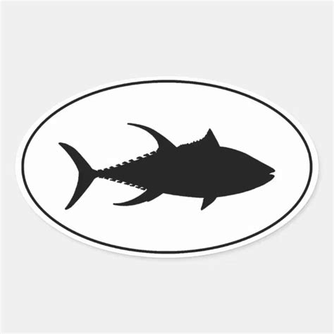 Yellowfin Tuna Icon Oval Sticker Zazzle