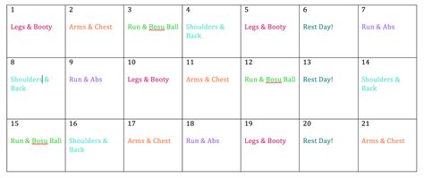 21 Day Workout Plan