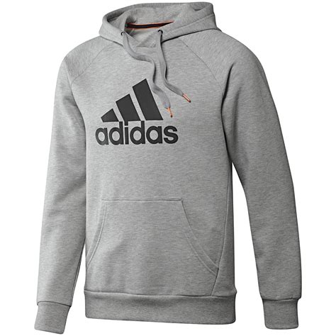 Adidas Mens Essentials Logo Hoodie Medium Grey Heather