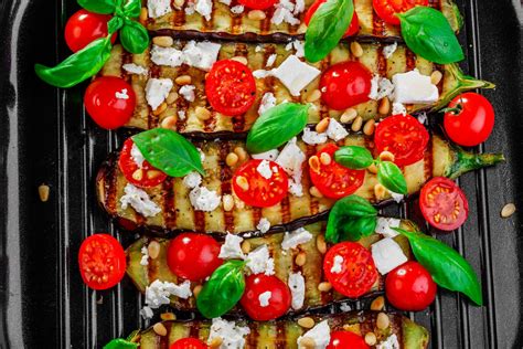 Grilled Eggplant With Tomatoes And Feta Slender Kitchen