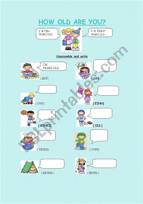 HOW OLD ARE YOU ESL Worksheet By Alaugarcia