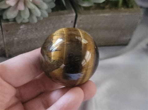 Flashy Tiger Eye Sphere Includes Stand Etsy