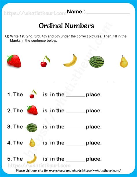 Ordinal Numbers Worksheets For Grade 1 Exercise 2 Ordinal Numbers