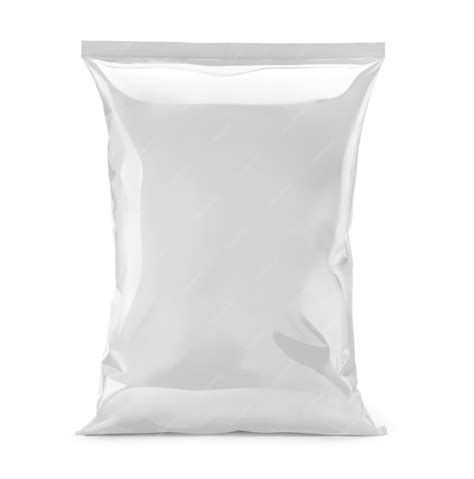Premium Photo Blank Or White Plastic Bag Snack Packaging Isolated On