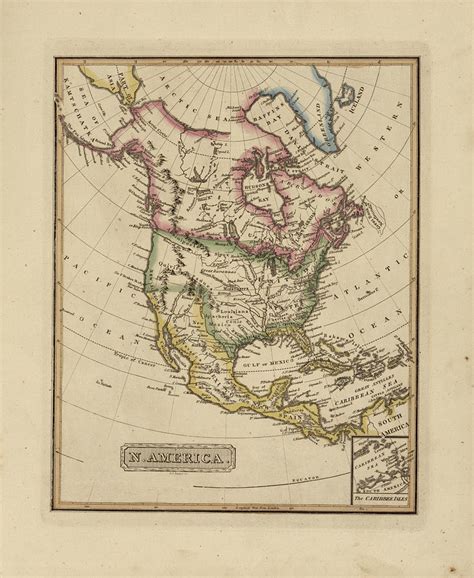 Antique Map Of North America Painting By Fielding Lucas Fine Art America