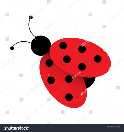 Ladybug Red Beetle Vector Graphic Isolated Stock Vector Royalty Free