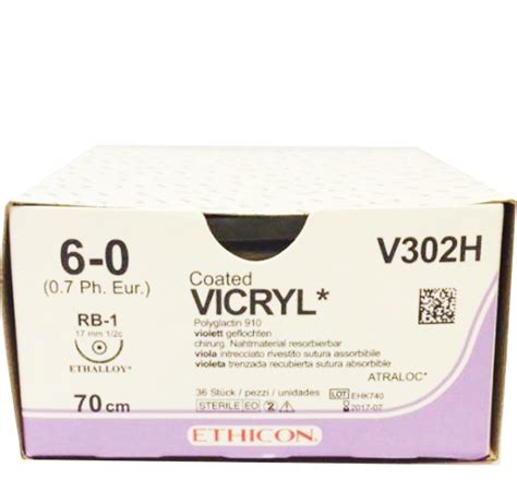 Vicryl Usp 6 0 70cm Rb 1 Violet V302h 36x1 Medische Vakhandel