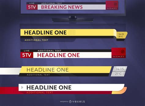 Breaking News Headlines Graphic Template Set Vector Download