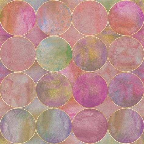 Abstract Watercolor Background With Multicolor Circles Watercolor Hand