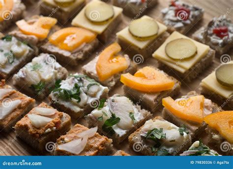 Canapes Variety Of Finger Food Stock Photo Image Of Cheese Healthy