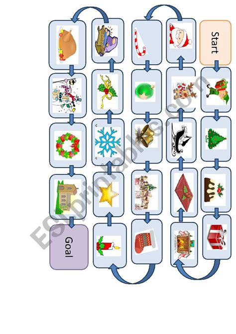 Christmas Board Game Esl Worksheet By Ewelinaewelina