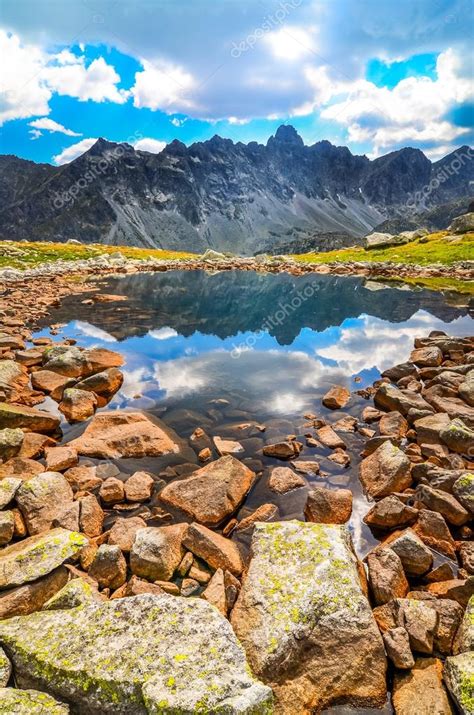 Scenic Vertical View Of A Mountain Lake In High Tatras Slovakia