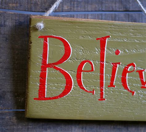 Small Believe Hand Lettered Wooden Sign By Our Backyard