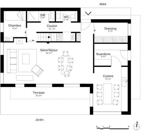 Plan de maison 4 chambres maison lelievre concoit et construit des maisons avec quatre chambres un grand sejour et une cuisine. plan de maison à étage avec 5 chambres : Infos et ressources