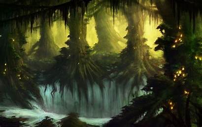 Forest Fantasy Dark Trees Artwork Fiction Digital