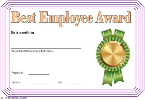 Best Employee Certificate Template Best Employee Award Certificate