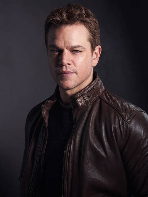 Download Matt Damon In Brown Leather Jacket Wallpaper