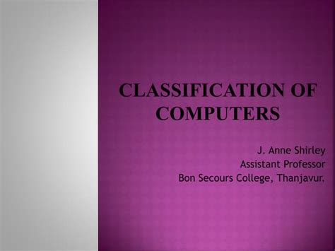 Classification Of Computers Ppt