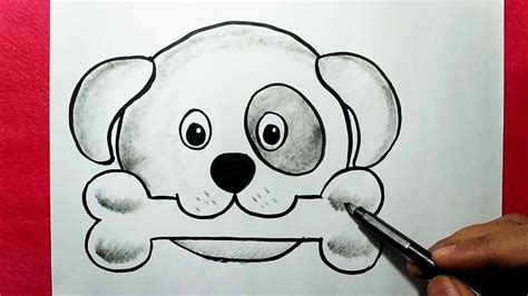 Since this is not a cartoon drawing tutorial, we want to prepare you to draw a realistic dog. How to Draw An Easy Dog Face || Simple Dog Drawing with Bone || YZArts - YouTube