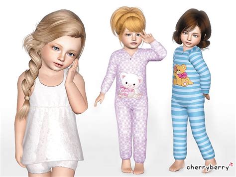 Cherryberrysims Cute Sleepwear Set Toddlers Sims 4 Toddler Sims
