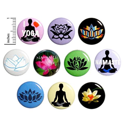Yoga Pins 10 Pack Buttons For Backpacks Or Fridge Magnets Yogi T