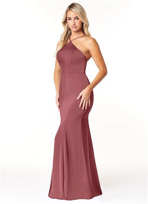 Amethyst Azazie Stacey Stretch Satin Dress Bridesmaid Dresses Azazie