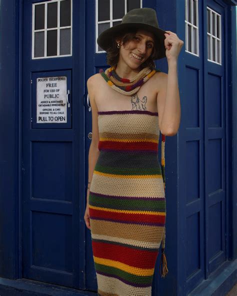 Crocheted Fourth Doctor Dress Doctor Who Scarf Scarf Dress Doctor