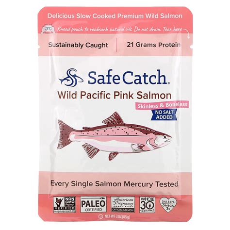 Safe Catch Wild Pacific Pink Salmon Skinless And Boneless No Salt