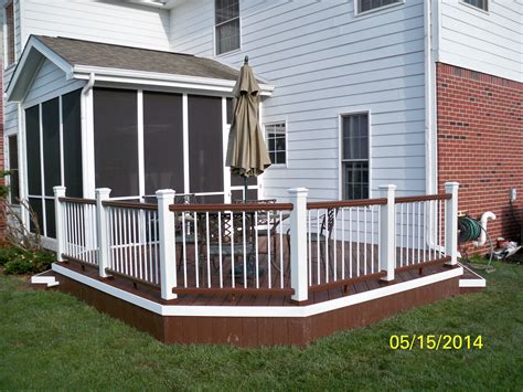 Screened Porch With Trex Deck And Aluminum Spindles Backyard