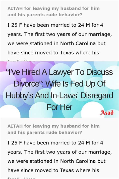 “ive Hired A Lawyer To Discuss Divorce” Wife Is Fed Up Of Hubbys And